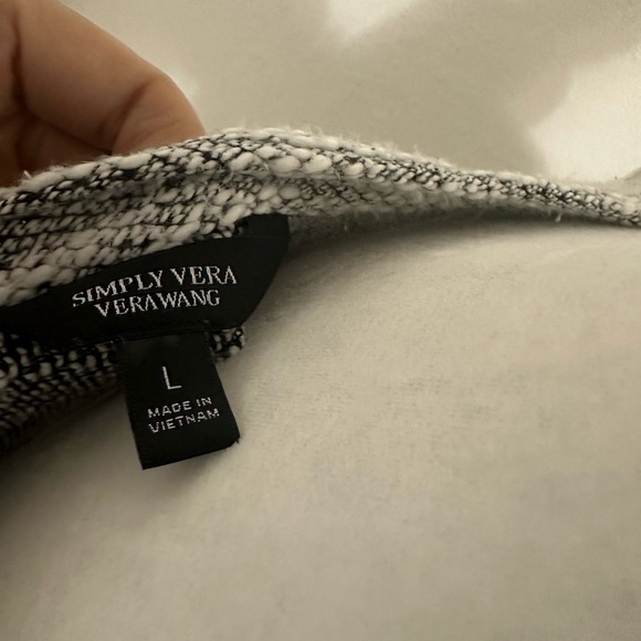 Simply vera tunic mixed material pullover sweater ruffled sleeve office blouse L - Picture 2 of 7